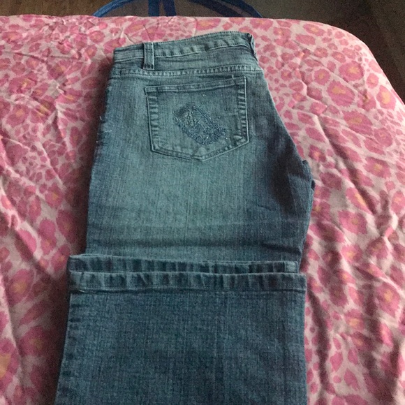 Awesome Bling jeweled Silver KISS boot cut jeans!! - Picture 4 of 8